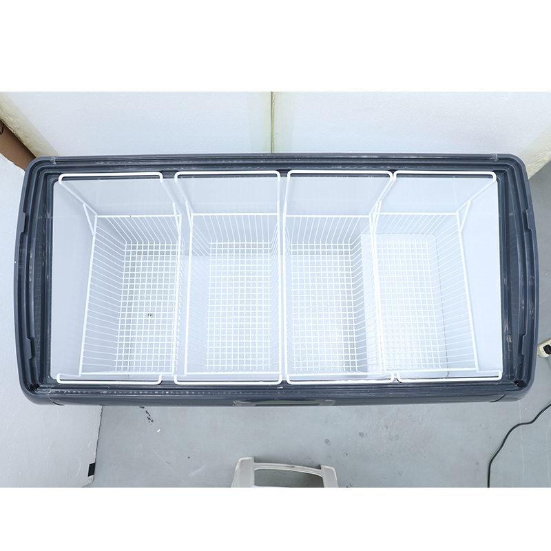 赫强商用冷柜BD/BC-536升黑色冰柜商用卧式推拉门冰柜冷冻冰柜食品冷藏柜雪糕柜水果蔬菜保鲜冷柜