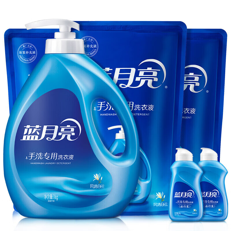 蓝月亮白兰手洗1kg+白兰手洗袋1kg×3+白兰手洗80g ×2 10001024