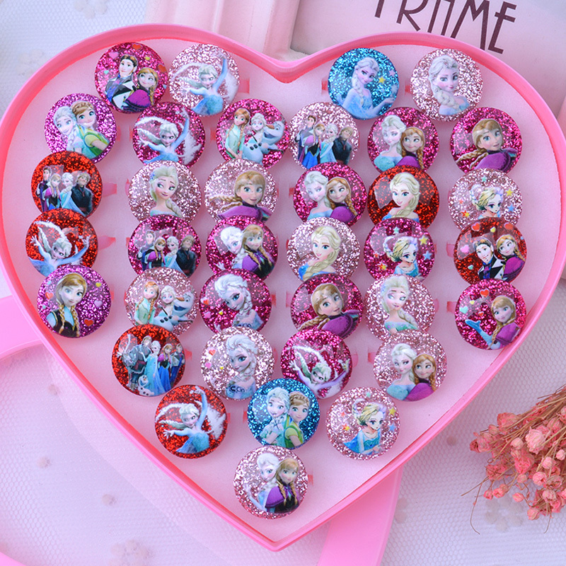 .儿童爱莎戒指宝石女孩公主可爱3-6岁以上过家家网红玩具9生日礼物wj