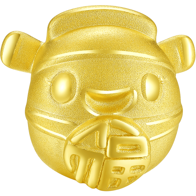 周大生定价黄金手链正品3d硬足金红绳财神路路通转运珠手链男女自戴