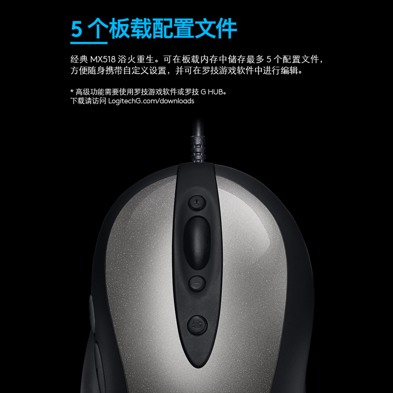 罗技(Logitech)MX518有线电竞游戏鼠标吃鸡宏电脑台式编程宏 USB机械绝地求生LOL送宏编程CF