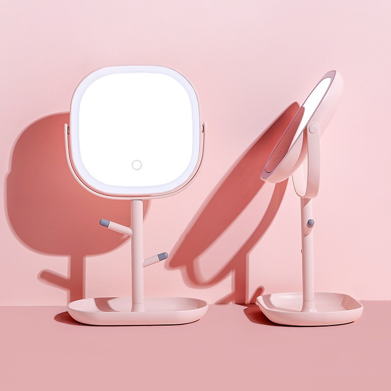 名创优品miniso高清日光镜化妆镜智能led带灯七夕情人节圣诞创意带灯