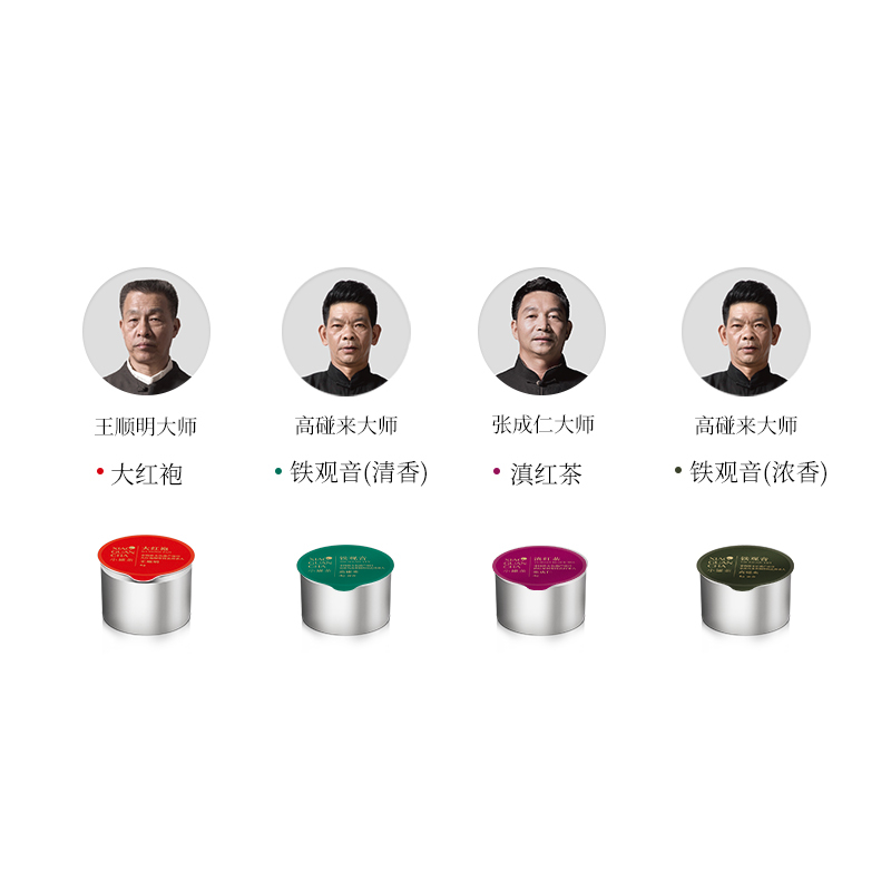 小罐茶 银罐拼装特级大红袍铁观音滇红茶叶礼盒装80g 送礼佳品
