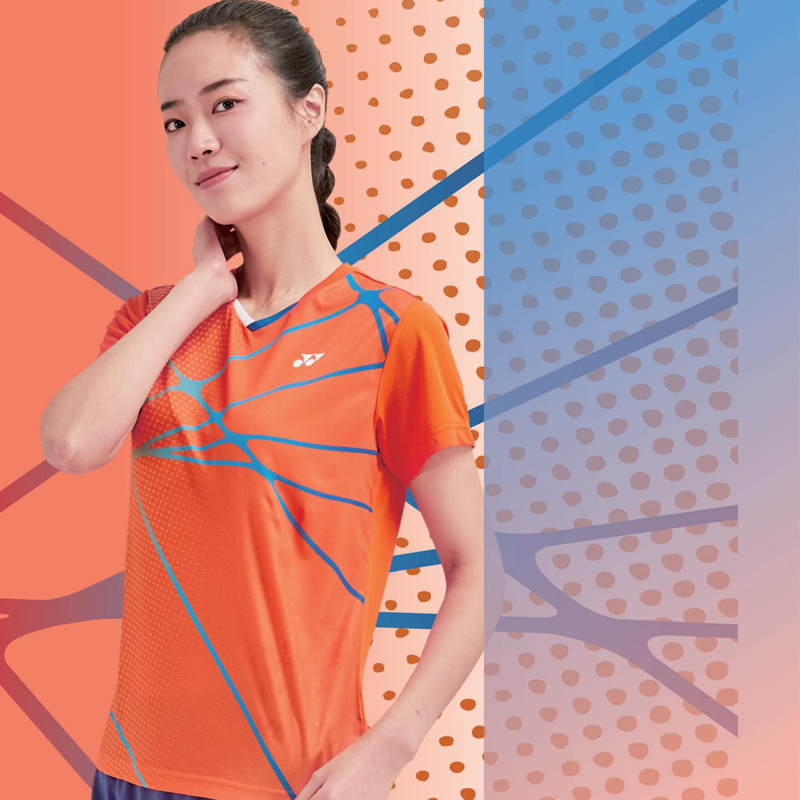 尤尼克斯(yonex)羽毛球服2021比赛服210051bcr女士运动短袖t恤yy团队