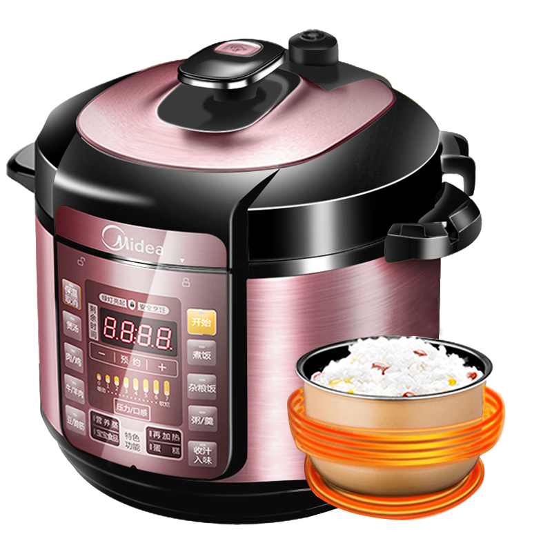 美的(Midea) 电压力锅 家用大容量 智能预约压力锅 全自动高压锅电饭煲5升 MY-YL50Simple101