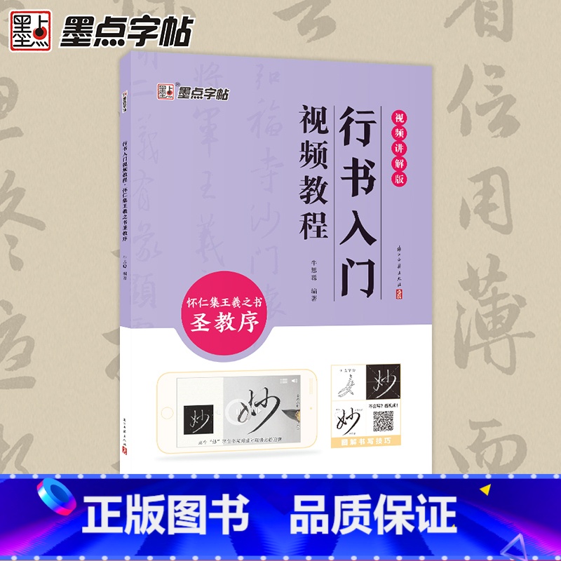 [正版]墨点王羲之怀仁集圣教序行书入门视频教程毛笔字帖初学者学生成人毛笔练字帖基础教程附视频教学毛笔书法字帖笔画单字临摹