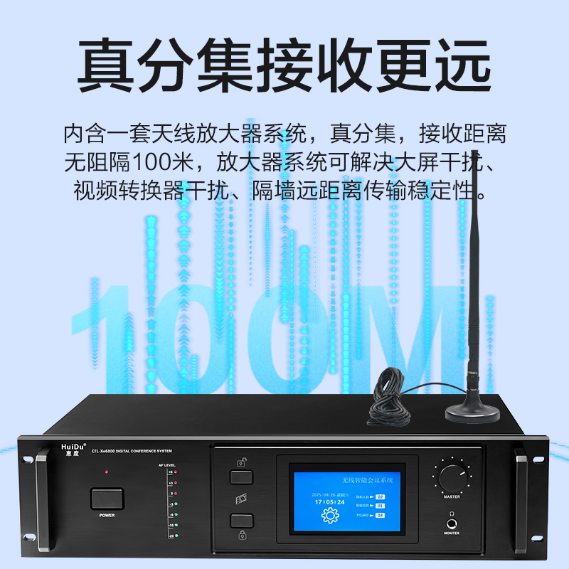惠度(HuiDu)GLE-680B无线手拉手会议系统带混音器视像追踪麦克风远距离拾音代表单元话筒高清大图