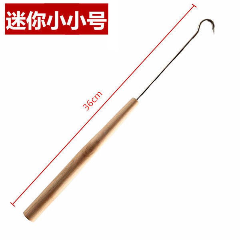 不锈钢渔具小配件搭钩可伸缩钩鱼器锚鱼搭钩捞鱼钩控鱼器冰钓刨钩 迷你版(小小号)总长36cm