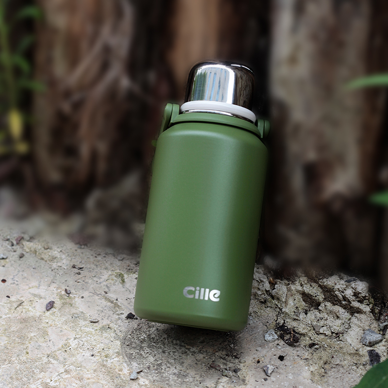 希乐(cille)保温杯大容量男女户外露营便携茶杯316不锈钢手提杯子双饮水杯高清大图