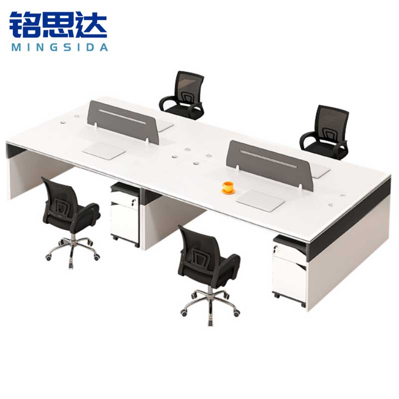 铭思达职员桌1.4米四人位含柜椅套
