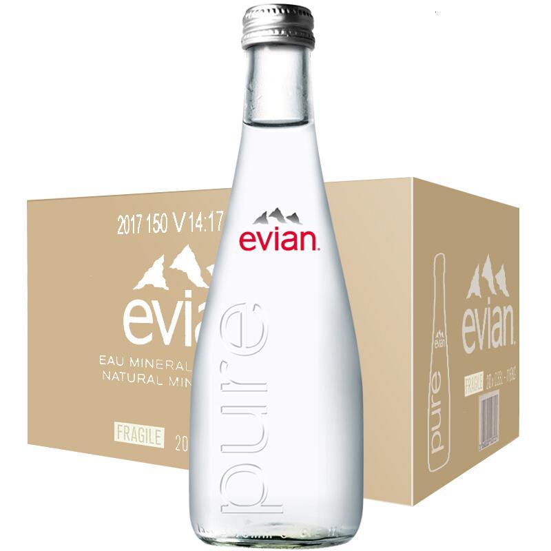 依云天然矿泉水玻璃瓶整箱装法国原装进口evian饮用水高端进口矿泉水