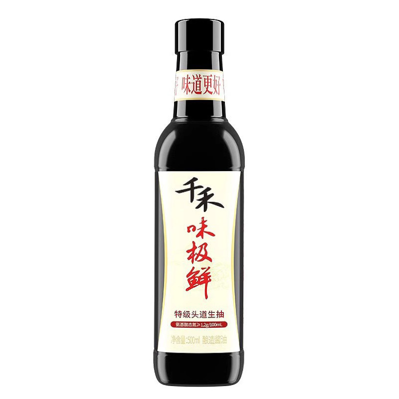 千禾酱油味极鲜特级生抽500ml/瓶凉拌炒菜调料烧烤火锅蘸料调味料高清大图