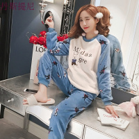 珊瑚绒睡衣女冬季韩版甜美可爱公主风加厚保暖家居服法兰绒秋季