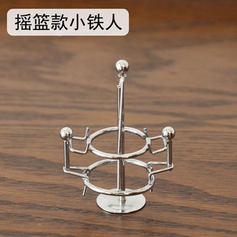 创意永动机摆件牛顿摆不倒翁举重小铁人物理平衡金属家居装饰品工艺品家居装饰摆件