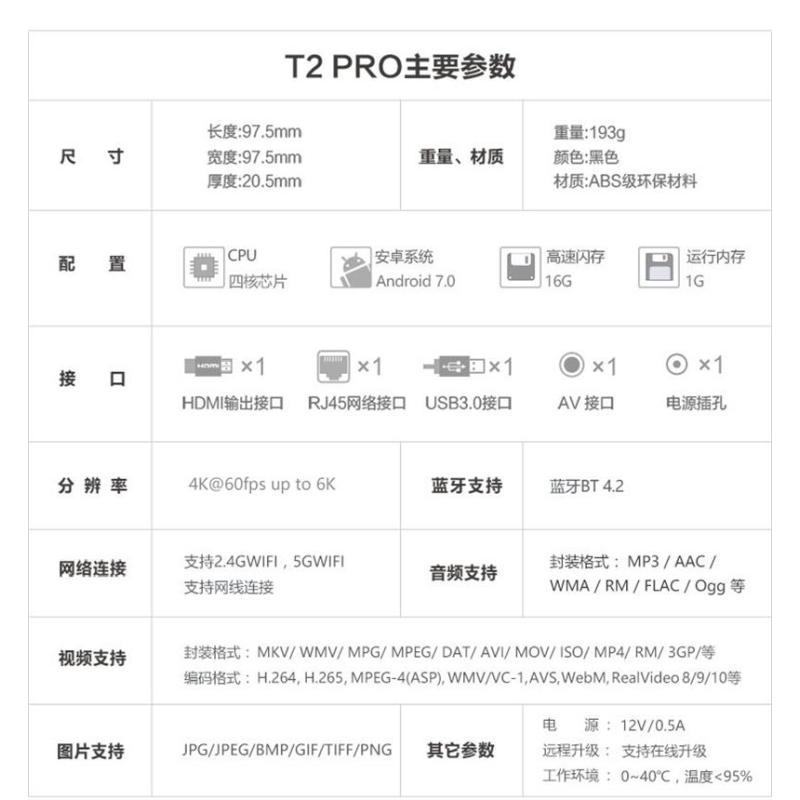 创维(Skyworth)T2Pro标准版电视盒子 6K高清网络机顶盒