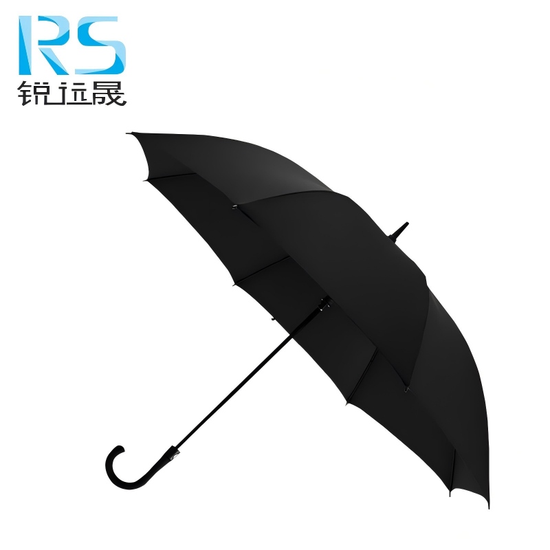 锐远晟 8骨晴雨两用黑胶款勾柄长柄伞 RYS-YS-G1 /把高清大图