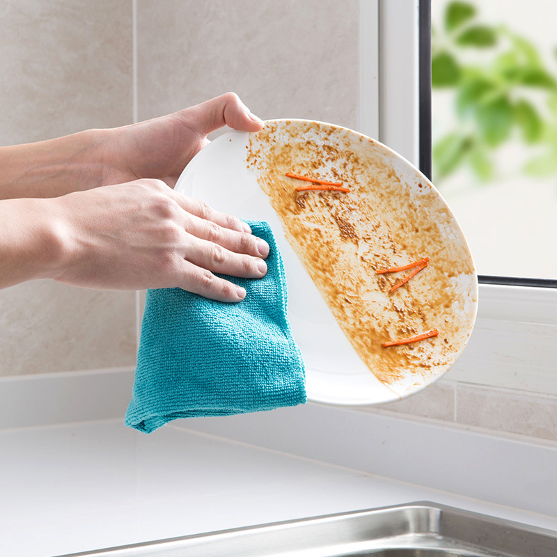 细纤维吸水抹布加厚不毛洗碗布10条装厨房家用不沾油毛巾百洁布