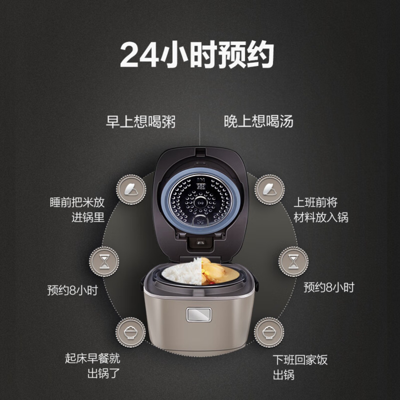 大松格力电饭煲2-3人家用迷你电饭锅2L小型 IH加热智能多功能糙米发芽煮粥米饭光光金康煲GDCF-2008C高清大图