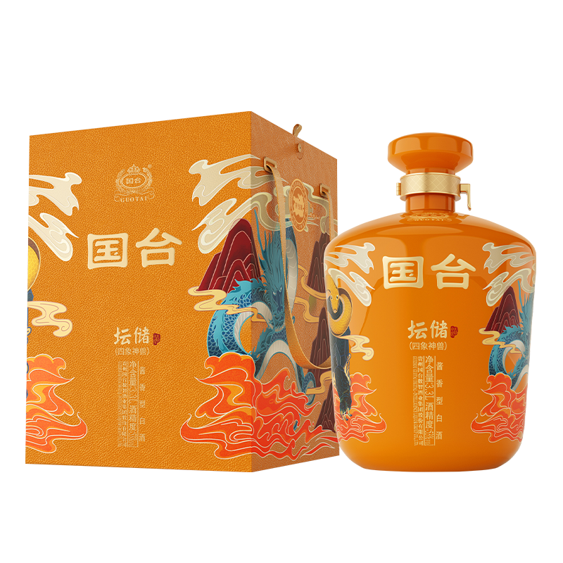国台坛储酒·四象神兽酱香型白酒53度3.3L坛装高清大图