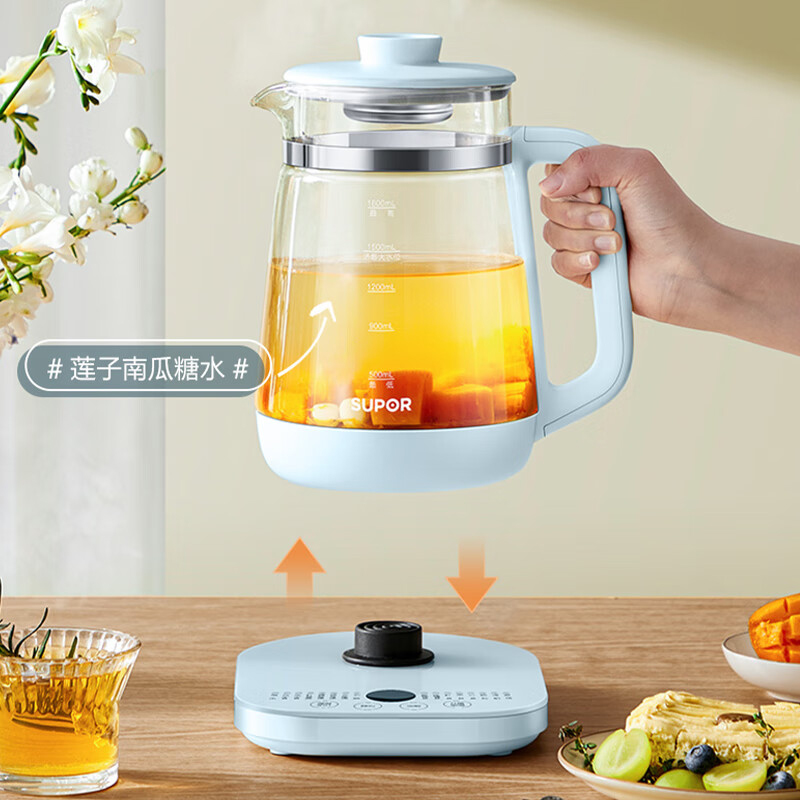 苏泊尔养生壶1.8L高硼玻璃可预约多功能养生壶SW-18Y10高清大图