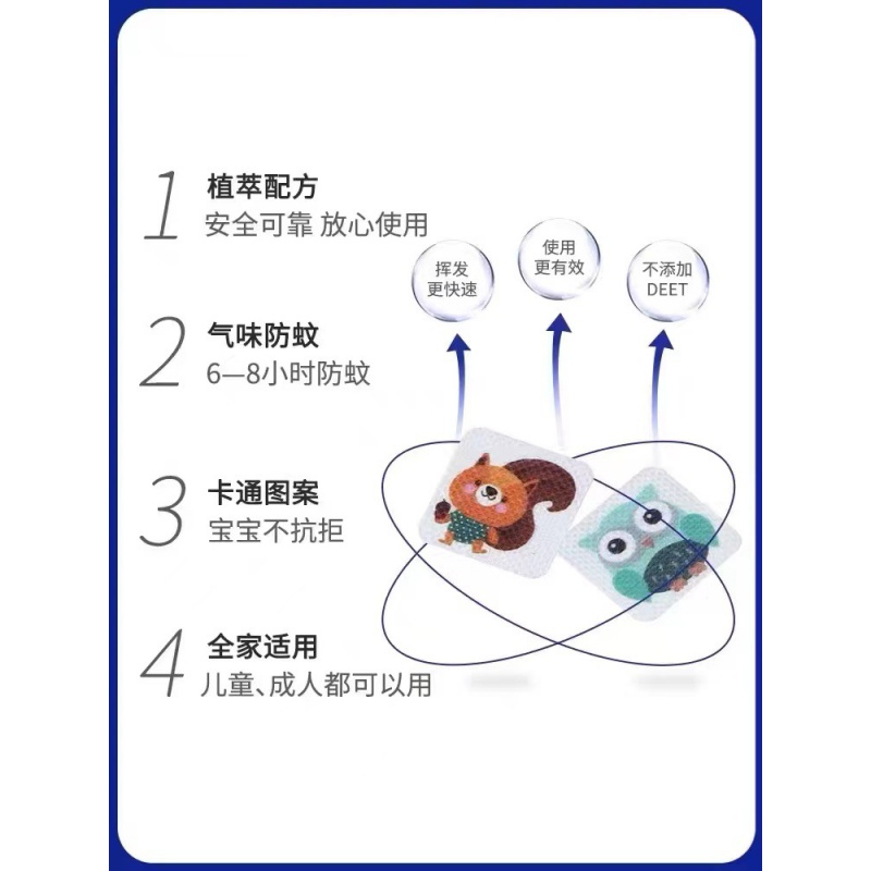 日本叮叮防叮贴卡通植物香茅精油婴儿儿童孕妇随身携带贴高清大图