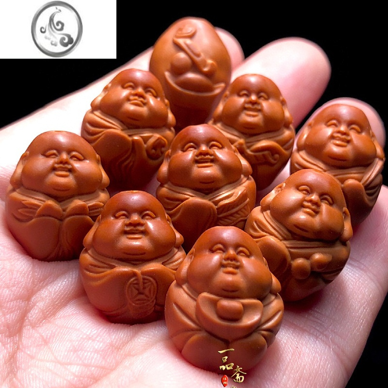 jimi弥勒橄榄核手串男款笑佛十分开心核雕文玩手捻弥勒佛手链人生百态