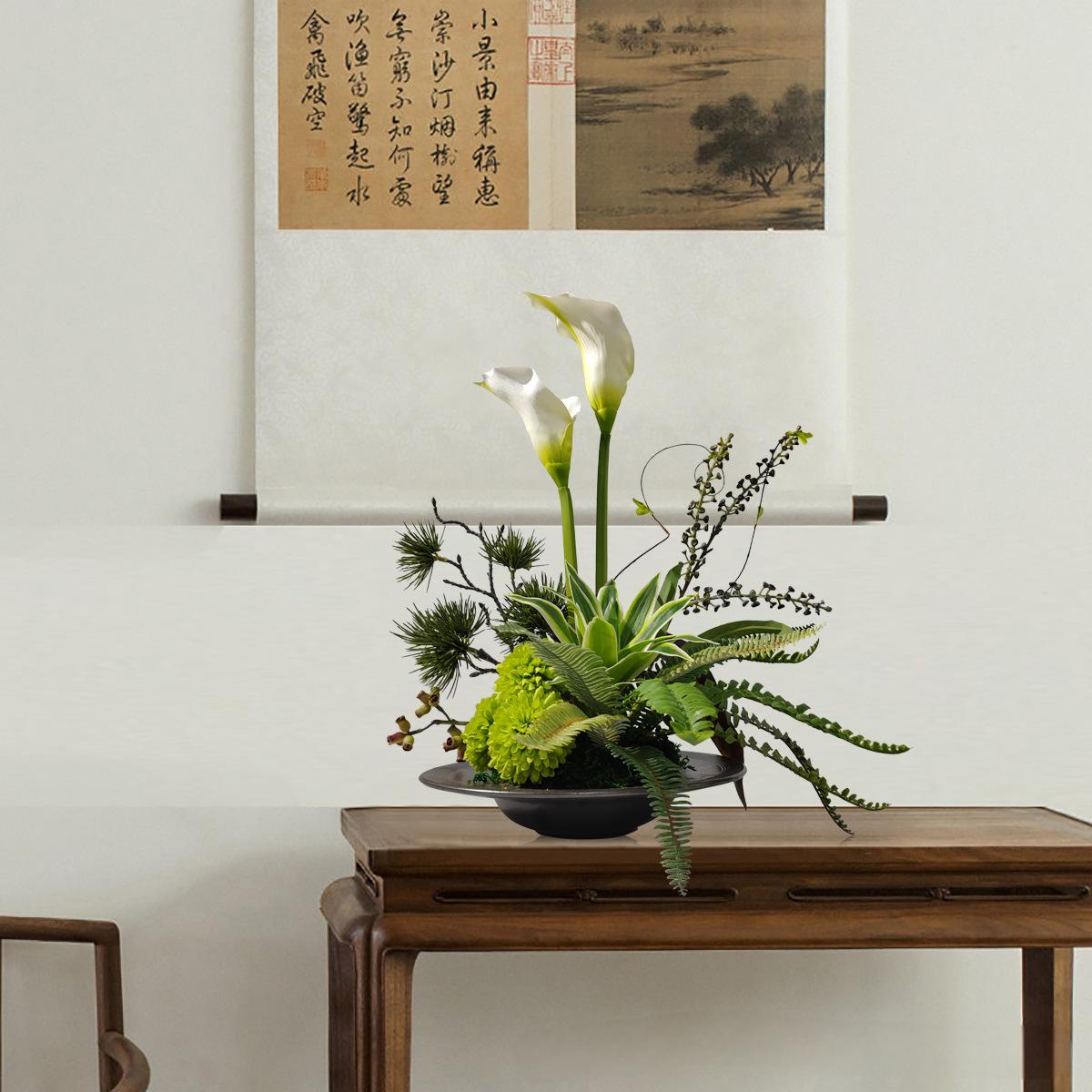 小窝厘 现代轻奢仿真花假花家居绿植装饰摆设样板房客厅摆件 (陶瓷花器+仿真花)B款货号1449高清大图