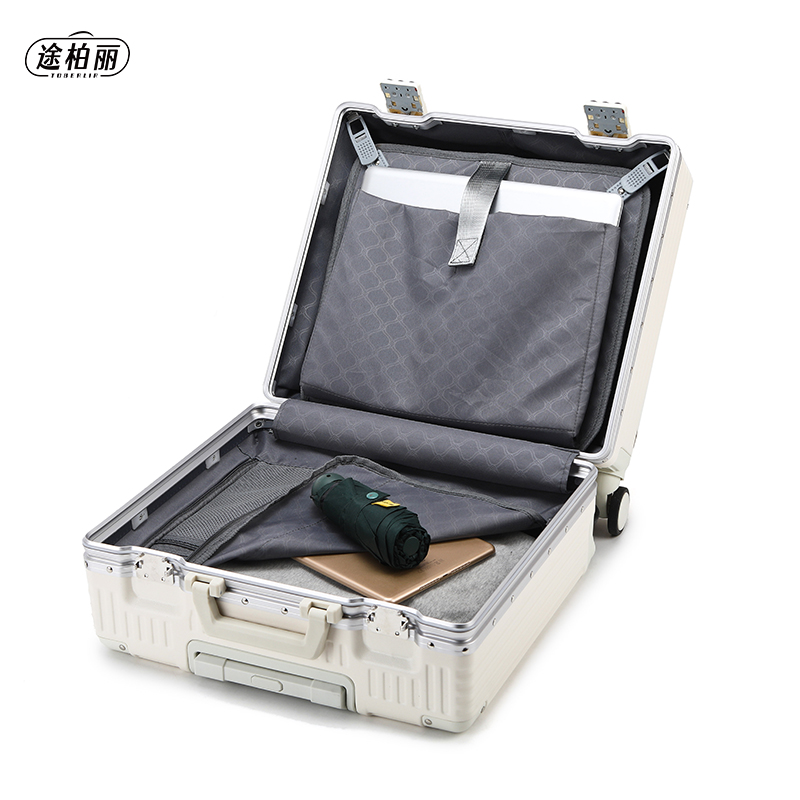 途柏丽TOBERLIR 拉杆箱T0272-18 时尚拉杆行李箱 米白色 18寸可登机高清大图