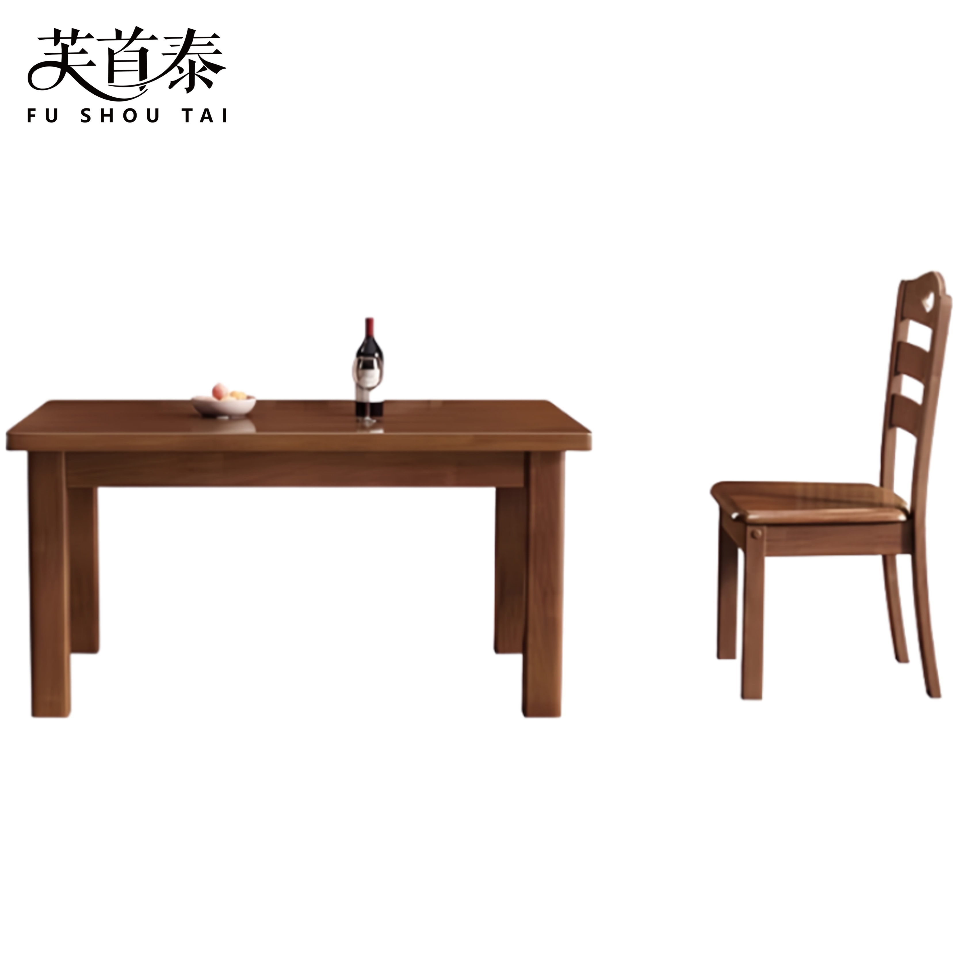 芙首泰木质餐桌椅1300*700*760mm(1桌6椅)套高清大图