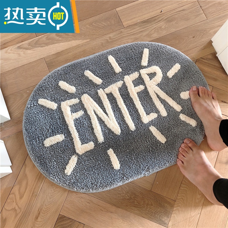 XIANCAI黑白款字母 超柔地垫 bath 45*65cm脚垫防滑门垫 参加店内2片高清大图