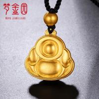 梦金园 黄金吊坠 古法金吊坠 足金999 弥勒佛挂坠大肚笑佛 男女款 黄金饰品 计价