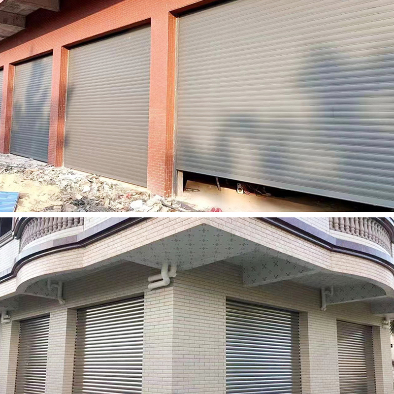 90#中空卷帘门铝合金卷闸门电动智能自动门遥控翻板车库门