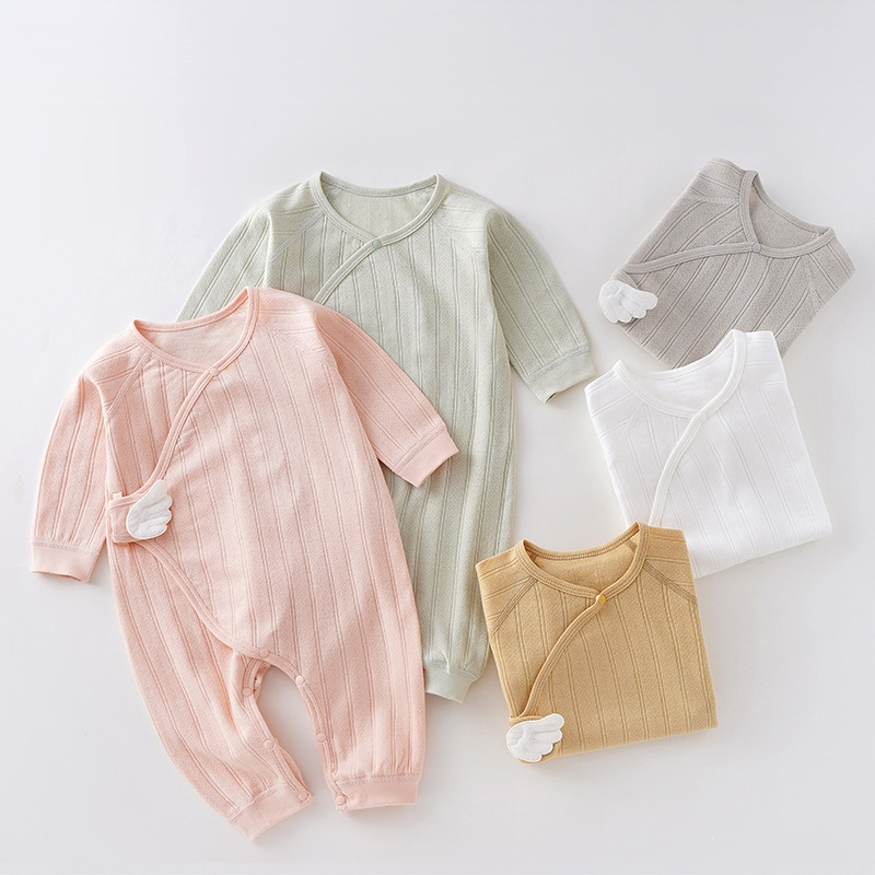 婴儿连体衣春秋智扣新生儿和尚服宝宝哈衣长袖睡衣婴幼儿初生衣服