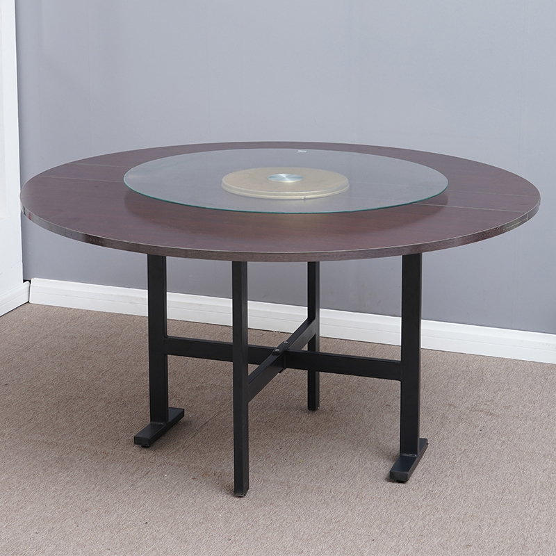 多功能810人餐桌椅组合家用饭桌酒店简易大圆形桌面可折叠圆桌子视频