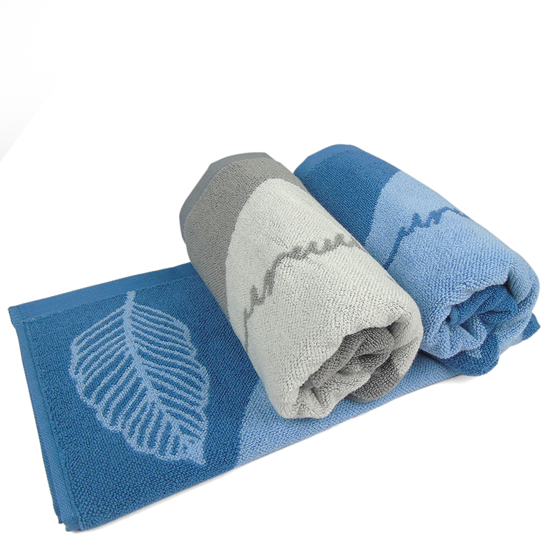 莺歌精梳极限32股秋韵毛巾75*35(灰,蓝二色120g*2两条装)盒高清大图