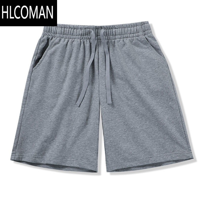 HLCOMAN美式320g短裤男外穿夏季休闲裤运动灰色卫裤宽松纯色五分裤子