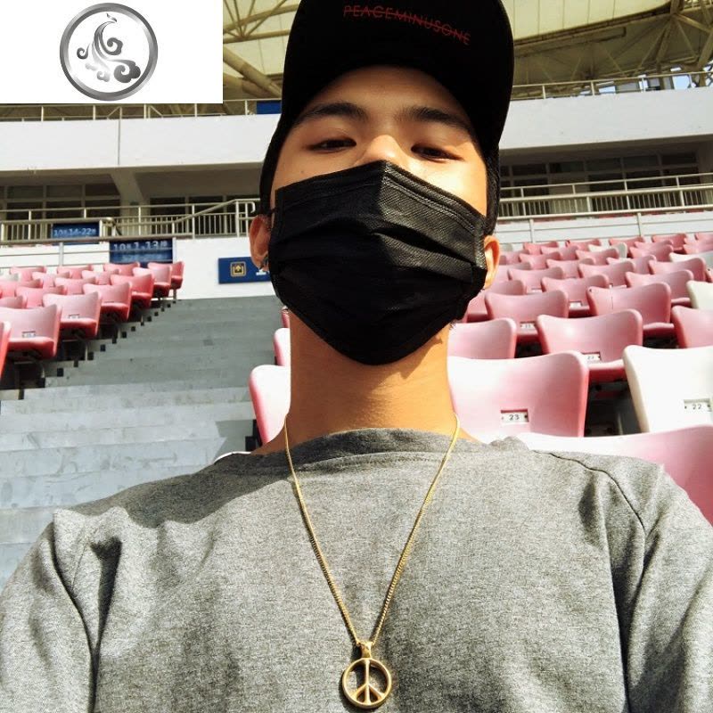 个性新款百搭简约欧美反战和平标志复古银侣毛衣男女情侣吊坠项链 JiMi图片