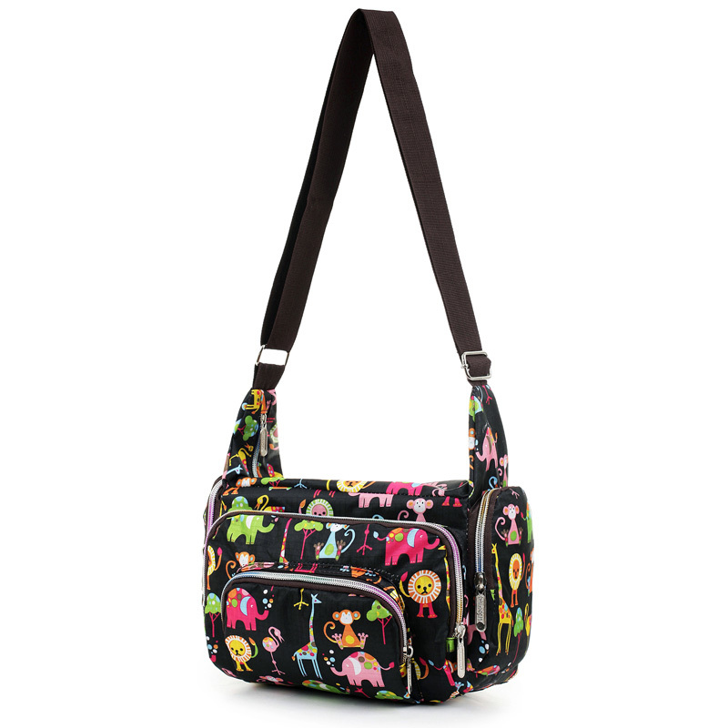 派尼美特新款女式帆布斜挎包中老年花布包妈妈包尼龙夏季牛津布单肩包