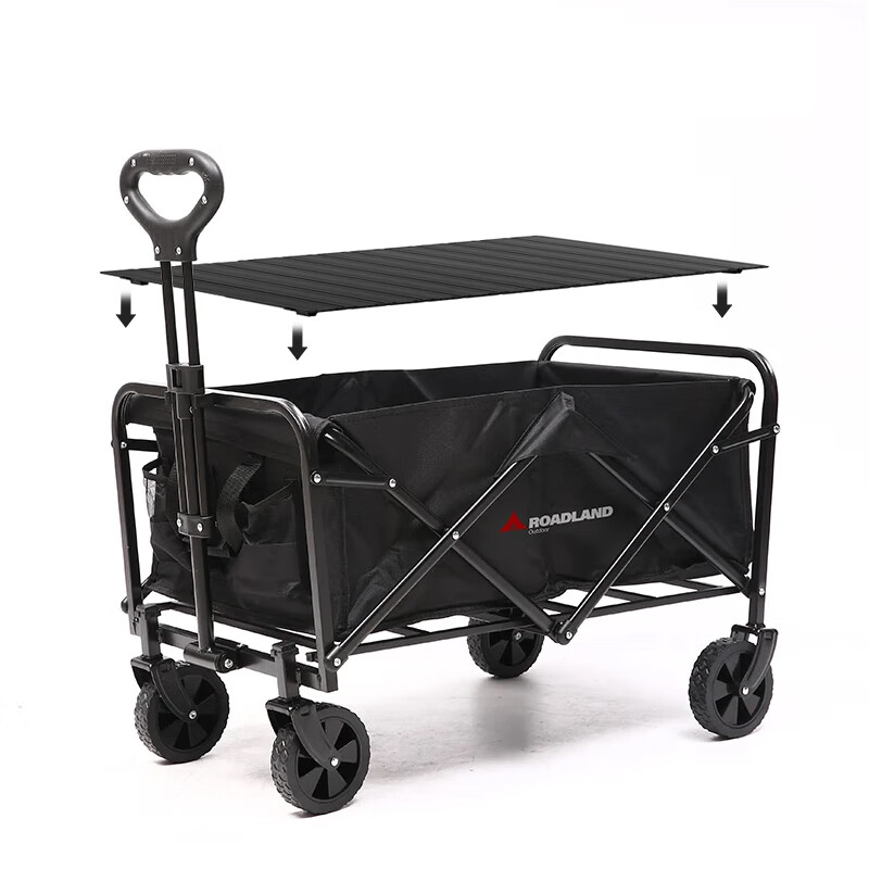 洛得兰德TC102户外露营车营地车野营便携折叠5寸轮拉杆车小拖车黑色 80L 组合:露营车+1桌4椅高清大图