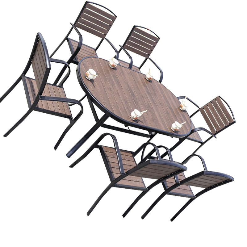 汐户外桌椅一桌六椅套高清大图