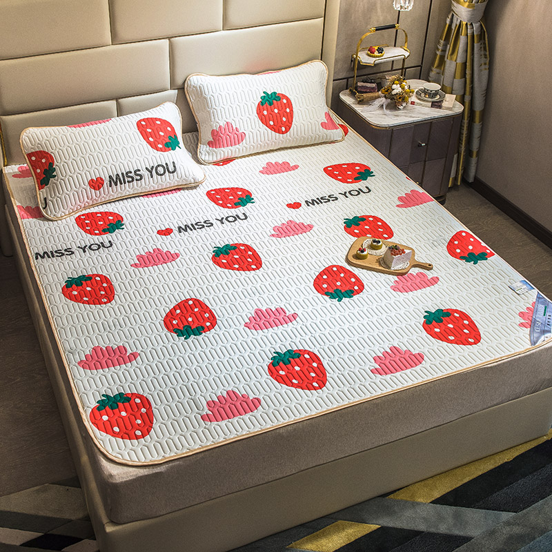 家柏饰(CORATED)泰国乳胶凉席三件套 空调软席子冰丝1.5/1.8m米床可折叠水洗夏季高清大图