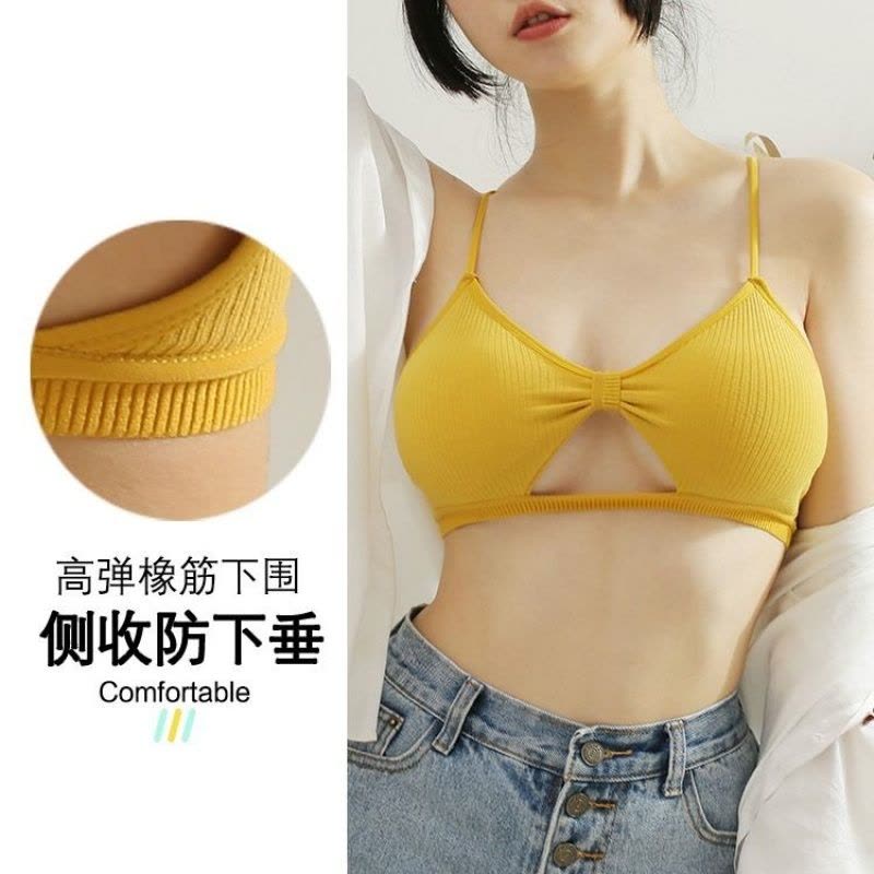 辞梅【可拆卸】薄款夏透气内衣女学生韩版性感文胸无钢圈美背聚拢胸罩图片