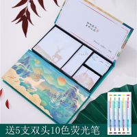 烫金中国风盒装便利贴n次贴古风创意学生可撕便签纸记事便签|1盒便利贴丨送5只荧光笔/巨划算 鹤鸣-白色(6叠/480张)