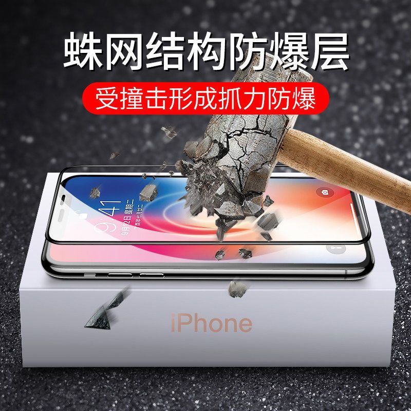 x/xr钢化膜全屏iphone11promax手机膜6s/7/8plus防偷窥膜