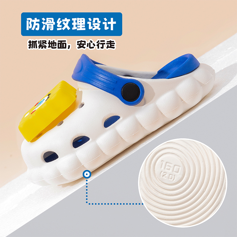 海绵宝宝夏季新款儿童洞洞鞋男童软底防滑凉拖鞋女孩卡通可爱凉鞋高清大图