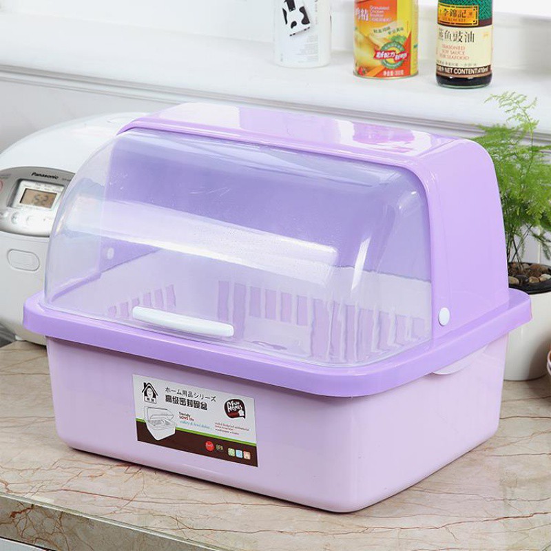 碗箱厨房碗架新型分隔家用碗筷收纳盒碗柜沥水有盖组装厨具防蟑螂收纳层架 三维工匠高清大图
