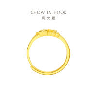 周大福心心相依足金黄金饰品戒指计价(工费:160元)EOF46七夕礼物