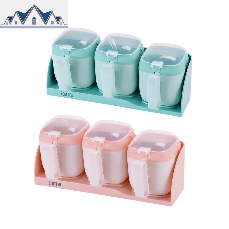 调料盒套装厨房用品盐罐壁挂免打孔家用调味罐佐料瓶组合装收纳盒_19_329高清大图