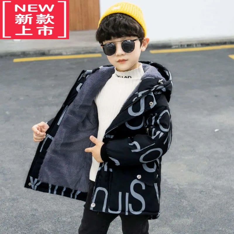 可莉允男童外套2022新款秋冬加绒加厚中小童棉袄儿童棉服韩版洋气派克服图片