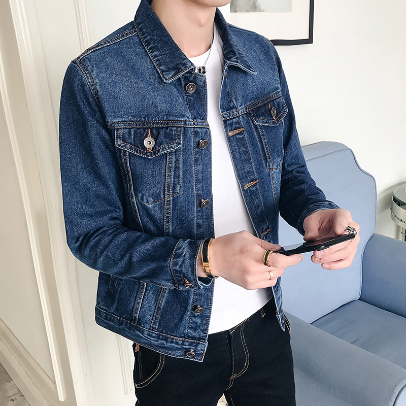 NEW LAKE男士牛仔外套2020秋季新款帅气衣服秋冬韩版潮流大码百搭加绒夹克夹克